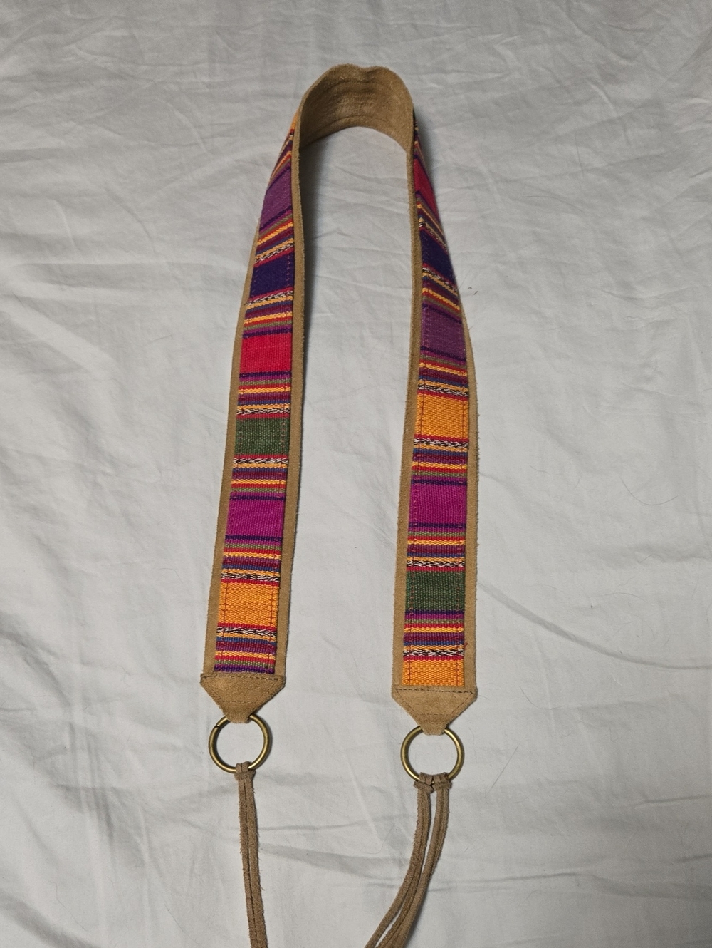 BOHO Colorful Woven Suede Cotton Women's Belt Aztec Pattern Fringe